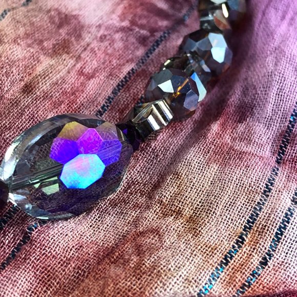 35  3/4" Magical Fairy Purple Faceted Crystal Glass Necklace $40 - Picture 16 of 17